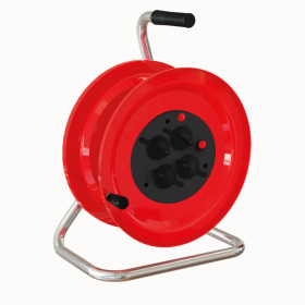 M100 Metal Reel without Cable Signal led 4(1x16A) Schuko + Thermal Switch