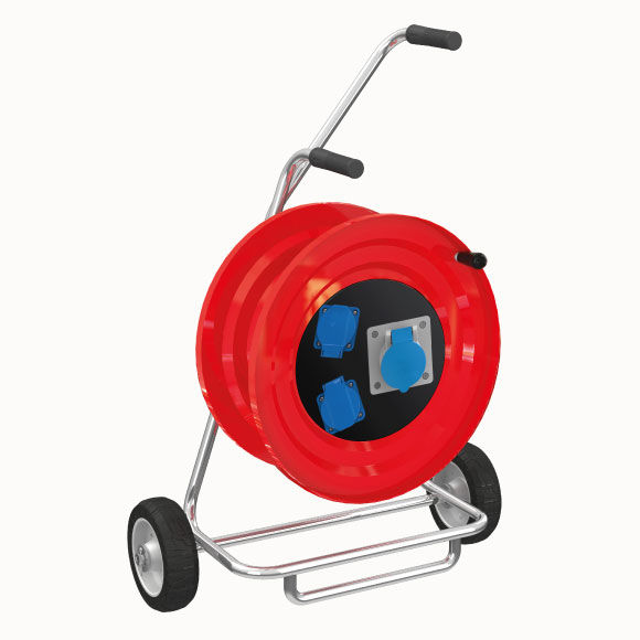 M120 Cable Reel with Metal Body 1(3x16A) CEE Socket +  2(1x16A) Panel Socket - 2