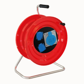 M120 Cable Reel with Metal Body 1(3x32A) CEE Socket +  2(1x16A) Panel Socket