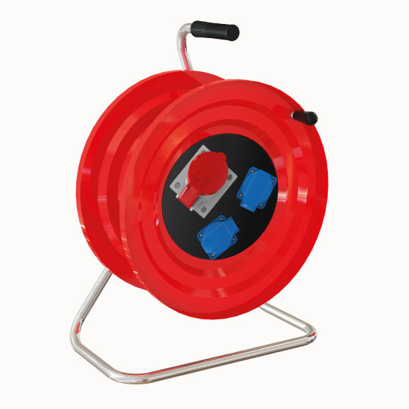 M120 Cable Reel with Metal Body 1(4x16A) CEE Socket +  2(1x16A) Panel Socket - 1