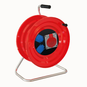 M120 Cable Reel with Metal Body 1(4x32A) CEE Socket +  2(1x16A) Panel Socket