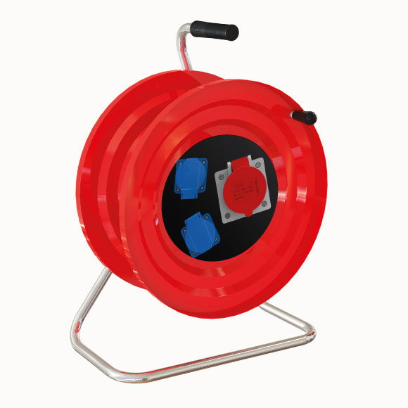 M120 Cable Reel with Metal Body 1(5x16A) CEE Socket +  2(1x16A) Panel Socket - 1