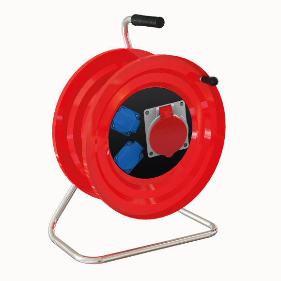 M120 Cable Reel with Metal Body 1(5x32A) CEE Socket +  2(1x16A) Panel Socket - 1