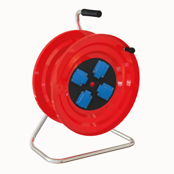 M120 Cable Reel with metal body 4(1x16A) Panel Socket + Signal - 1