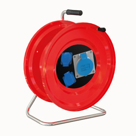 M130 Cable Reel with Metal Body 1(3x32A) CEE Socket + 2(1x16A) Panel Socket - 1