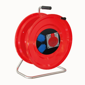 M130 Cable Reel with Metal Body 1(4x32A) CEE Socket +  2(1x16A) Panel Socket