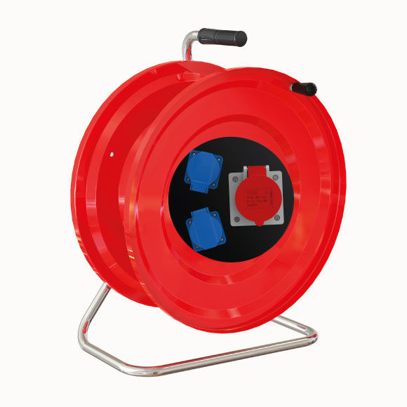 M130 Cable Reel with Metal Body 1(5x16A) CEE Socket + 2(1x16A) Panel Socket - 1