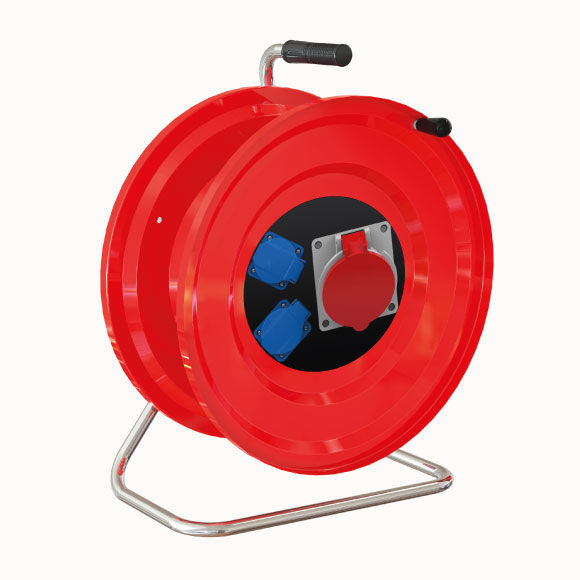 M130 Cable Reel with Metal Body 1(5x32A) CEE Socket + 2(1x16A) Panel Socket - 1