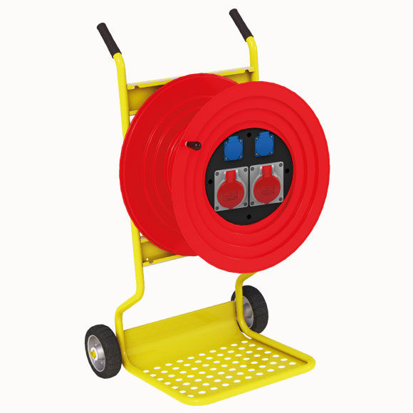 M140 Cable Reel with Metal Body 1(5x32A) CEE Socket +  2(1x16A) Panel Socket - 3