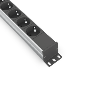 1U Aluminium Power Strip Schuko / UPS
