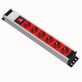 U42 Aluminium Power Strip Schuko + Switch / UPS + Switch