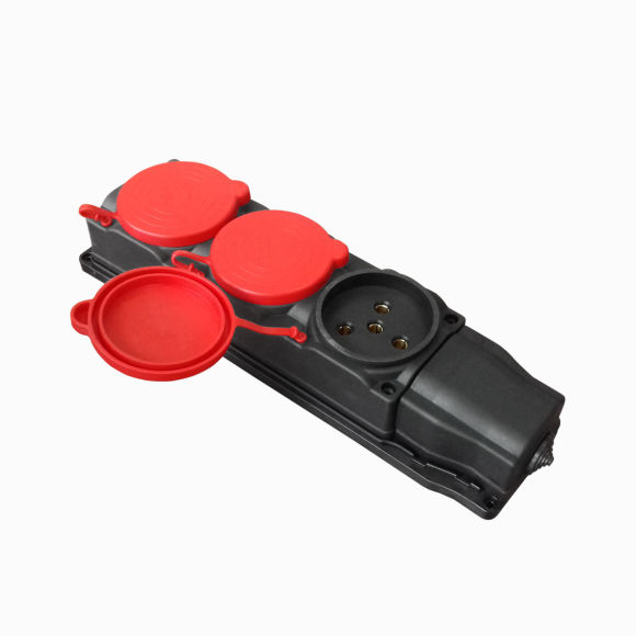 Three Way Three Phase Rubber Socket 