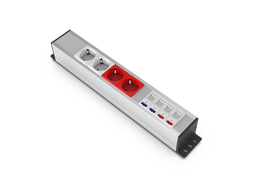 U62 Aluminium Power Strip 2 Schuko + UPS + 2 Cat6 + 2 Cat3 