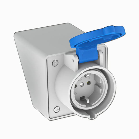 Wall Mounting Socket With Angled Box IP44 