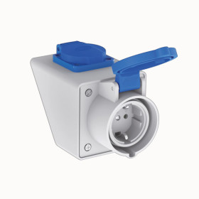 Wall Mounting Socket With Angled Box + Schuko IP44