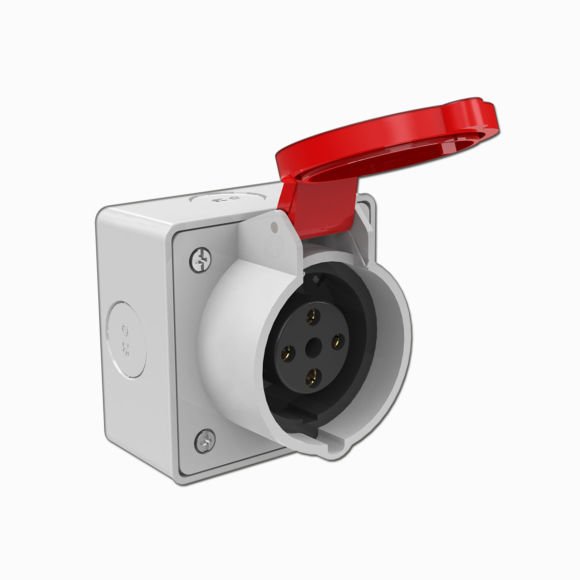 Wall Mounting Socket With Straight Box 3x16A 